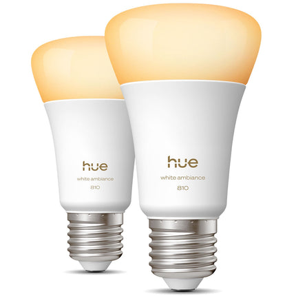 Smart LED Bulb E27 810lm, White Ambiance, 2-Pack