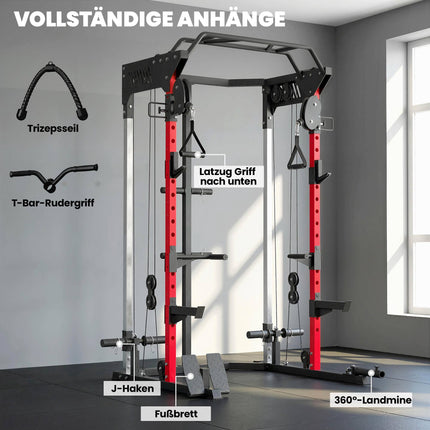 Smith Machine Power Cage with Adjustable Cable System