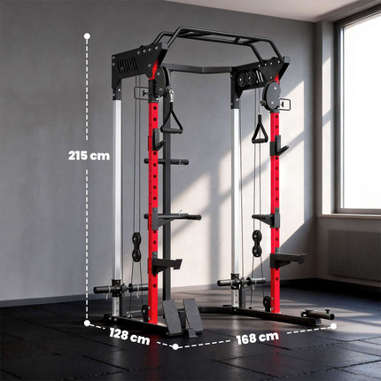 Smith Machine Power Cage with Adjustable Cable System