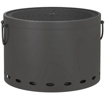 Smoke-Free Fire Pit, Metal, Spark Guard, 38x27 cm, Dark Grey