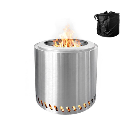 Smoke-Free Stainless Steel Fire Bowl, 38 cm