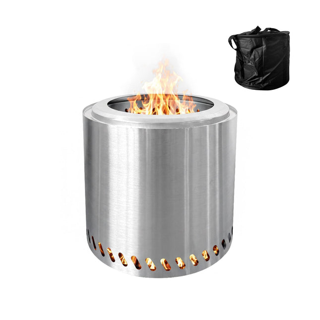 Smoke-Free Stainless Steel Fire Bowl, 38 cm
