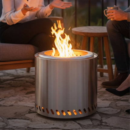 Smoke-Free Stainless Steel Fire Bowl, 38 cm