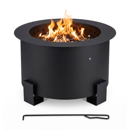 Smokeless Fire Pit, 56 cm Steel, Dual-Chamber Burn