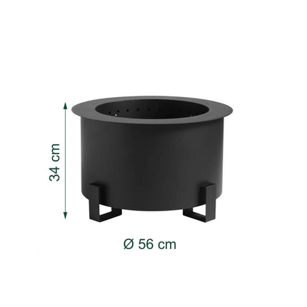 Smokeless Fire Pit, 56 cm Steel, Dual-Chamber Burn