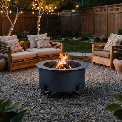 Smokeless Fire Pit, 56 cm Steel, Dual-Chamber Burn