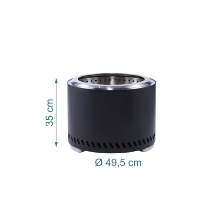 Smokeless Fire Pit, Stainless Steel, 49.5 cm