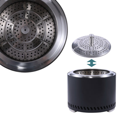 Smokeless Fire Pit, Stainless Steel, 49.5 cm