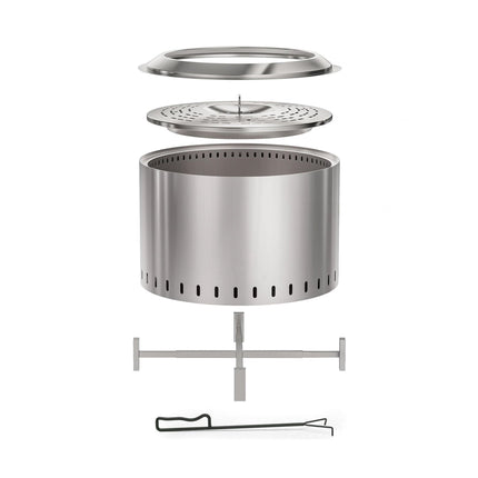 Smokeless Stainless Steel Fire Pit, 49 cm