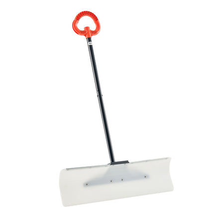 Snow Pusher Shovel, 30-Inch HDPE Blade, Metal Edge