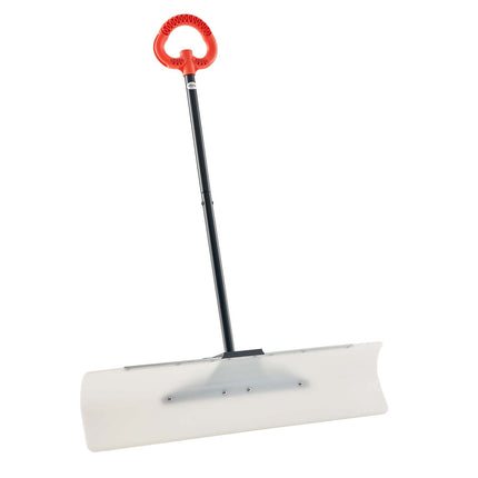 Snow Pusher Shovel, 36-Inch HDPE Blade, Metal Edge