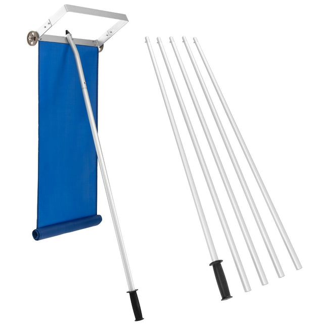 Snow Rake with 5-Piece Bar & Aluminum Frame & Non-Slip Handle Silver