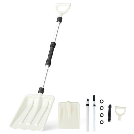 Snow Shovel 26 cm Wide, Ergonomic Aluminum Handle