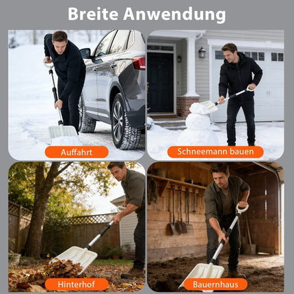 Snow Shovel 26 cm Wide, Ergonomic Aluminum Handle