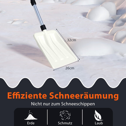 Snow Shovel 26 cm Wide, Ergonomic Aluminum Handle