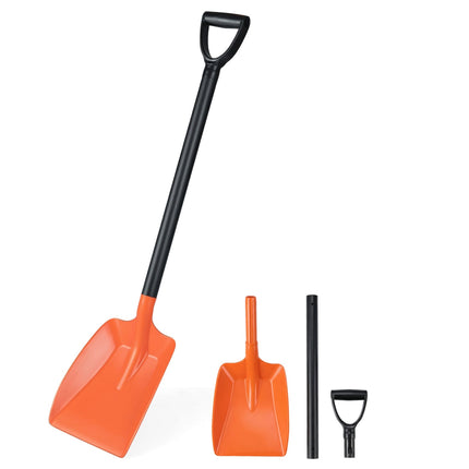 Snow Shovel, Portable Aluminum Handle, Non-Slip Grip