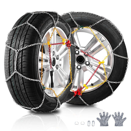 Snow Tire Chains 2-Pack, Manganese Steel, 225/70R15–245/45R18