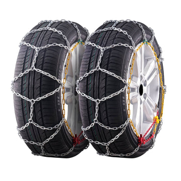 Snow Tire Chains, Manganese Steel, 2-Pack for Cars SUVs