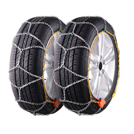 Snow Tire Chains, Manganese Steel, Set of 2, Auto Tighten