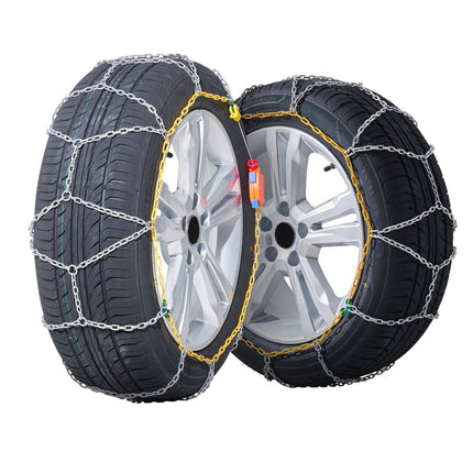Snow Tire Chains, Manganese Steel, Set of 2, Auto Tighten