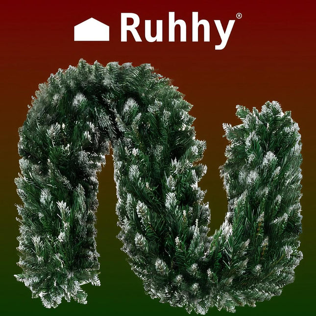 Snow-covered Christmas tree garland 2.7m HQ Ruhhy 22326