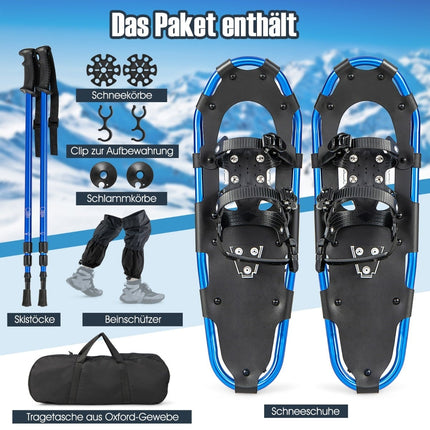 Snowshoe Set with Adjustable Poles, 78 cm, Navy Blue