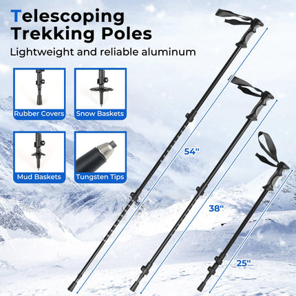 Snowshoes With Trekking Poles, 54cm, EU 35-40
