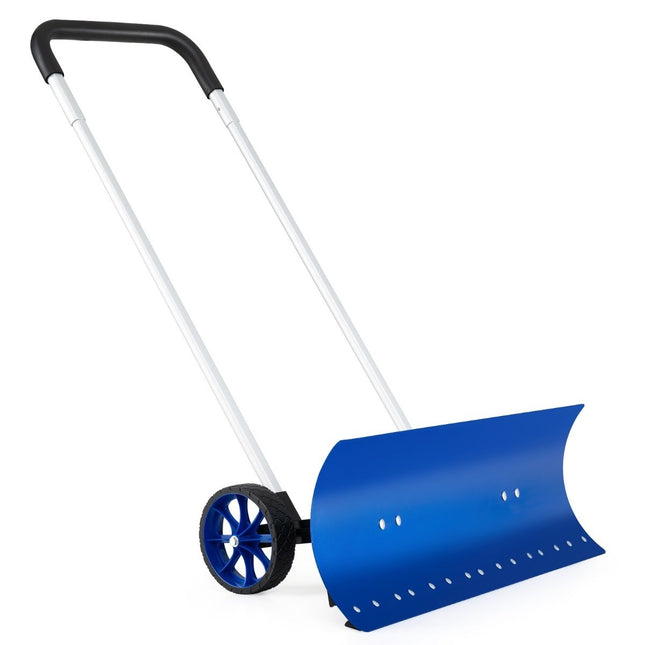 Snow shovel on wheels snow blade 95 cm height adjustable snow clearer aluminum