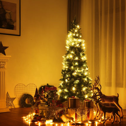 Snowy Christmas Tree with Metal Stand, 630 PVC Tips, 180cm