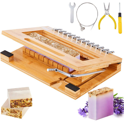 Soap Cutter, Bamboo Wire Slicer, 12 x 1-Inch Bars