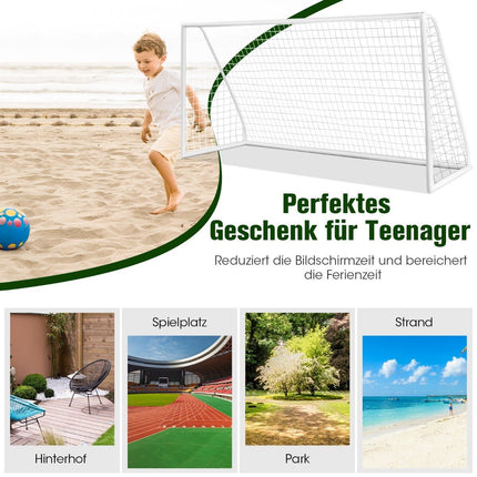 Soccer Goal 365x182 cm with Durable Net & Stakes