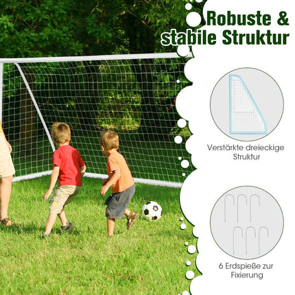 Soccer Goal 365x182 cm with Durable Net & Stakes