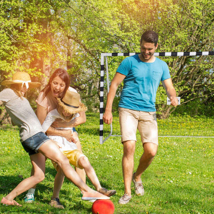 Soccer goal in white metal XXL