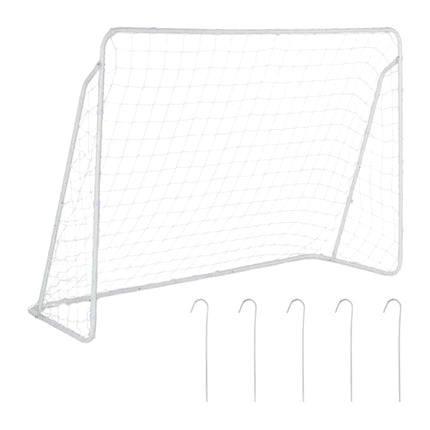 Soccer goal in white steel