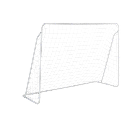 Soccer goal in white steel