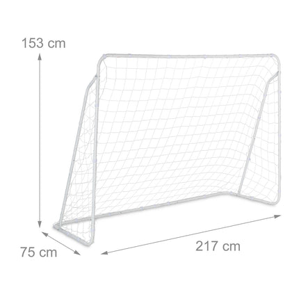 Soccer goal in white steel
