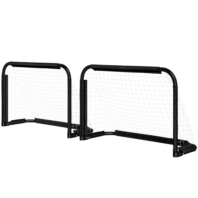 Soccer goal set of 2 - Foldable metal frame, 90x36x60 cm