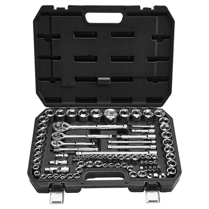 Socket Set, 86-Piece SAE and Metric Ratchet, 1/4-1/2 in