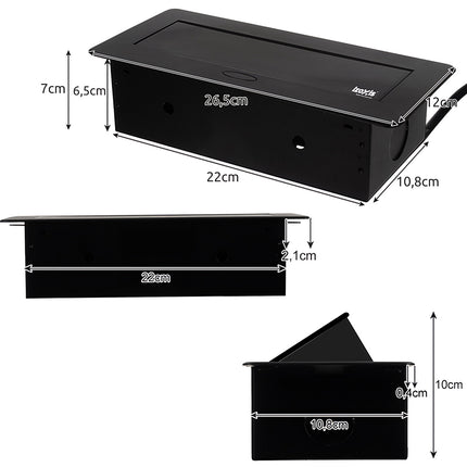 Socket hidden in the countertop - triple Izoxis 21659