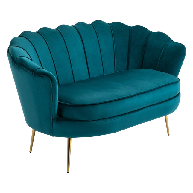 Bank 2-zits bank met armleuningen dik gevoerd gestoffeerde bank moderne tweepersoonsbank met fluwelen look voor woonkamer slaapkamer 130 x 77 x 77 cm donkergroen Aosoom
