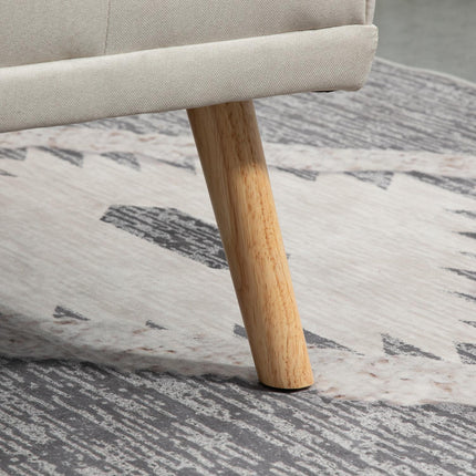 Scandi Design Linen-Look 3-seat sofa bed, with folding table