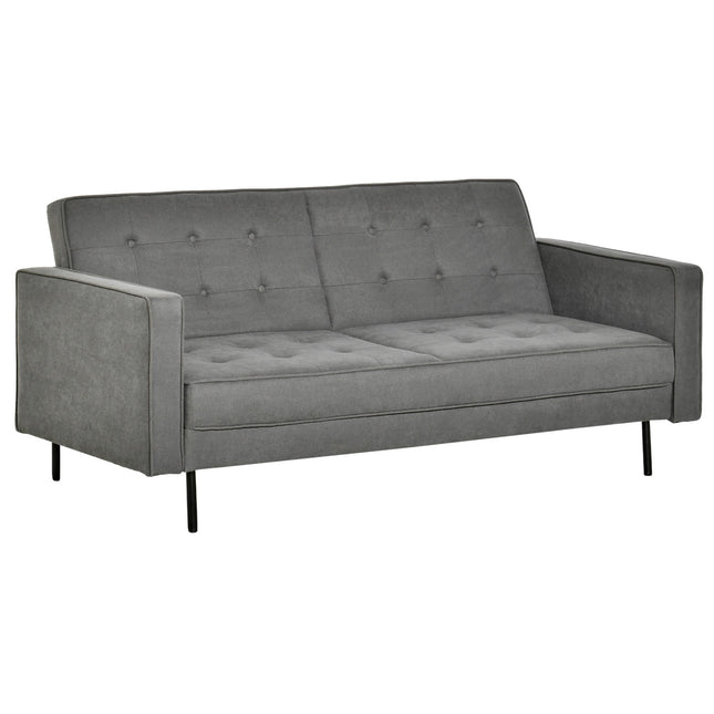 Convertible 3-seat sofa bed, adjustable, vintage grey