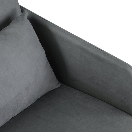 Simple gray sofa bed with washable cover and side pockets