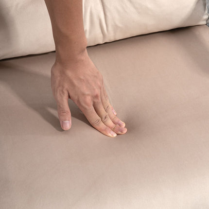 Sofa bed with adjustable backrest, velvet look, beige