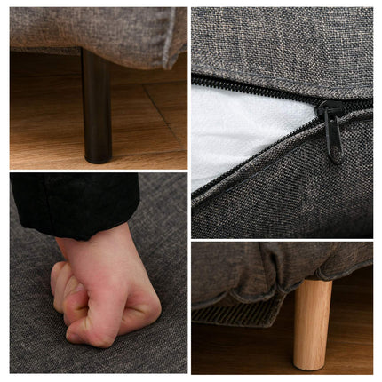 Gray folding sofa bed, single size, adjustable backrest