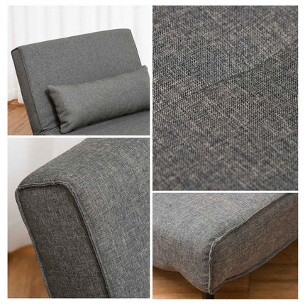 Gray folding sofa bed, single size, adjustable backrest