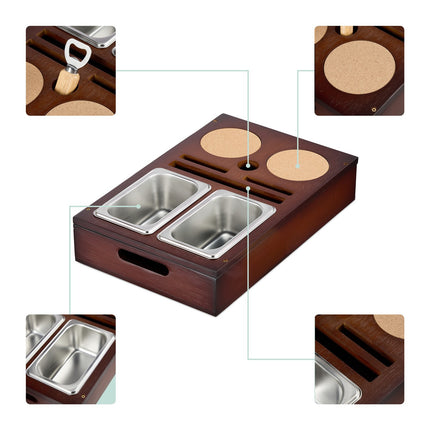 Sofa Snack Tray with Coasters and Drink Holders