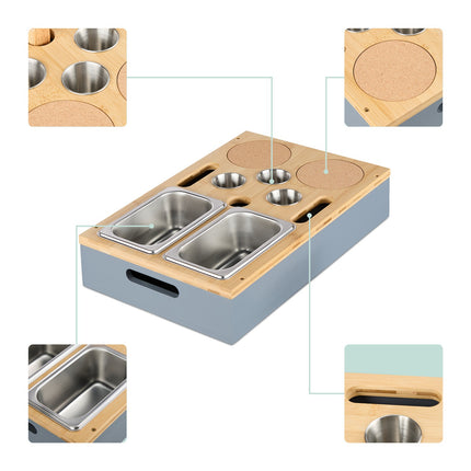 Sofa Snack Tray with Drink Holders & Phone Stand