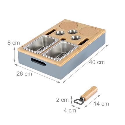 Sofa Snack Tray with Drink Holders & Phone Stand