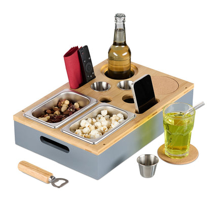 Sofa Snack Tray with Drink Holders & Phone Stand